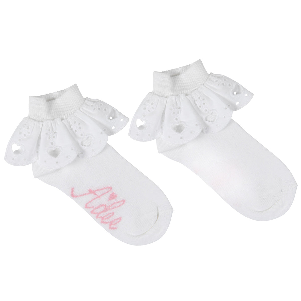 A Dee Girls 'Lenni' White Ankle Socks