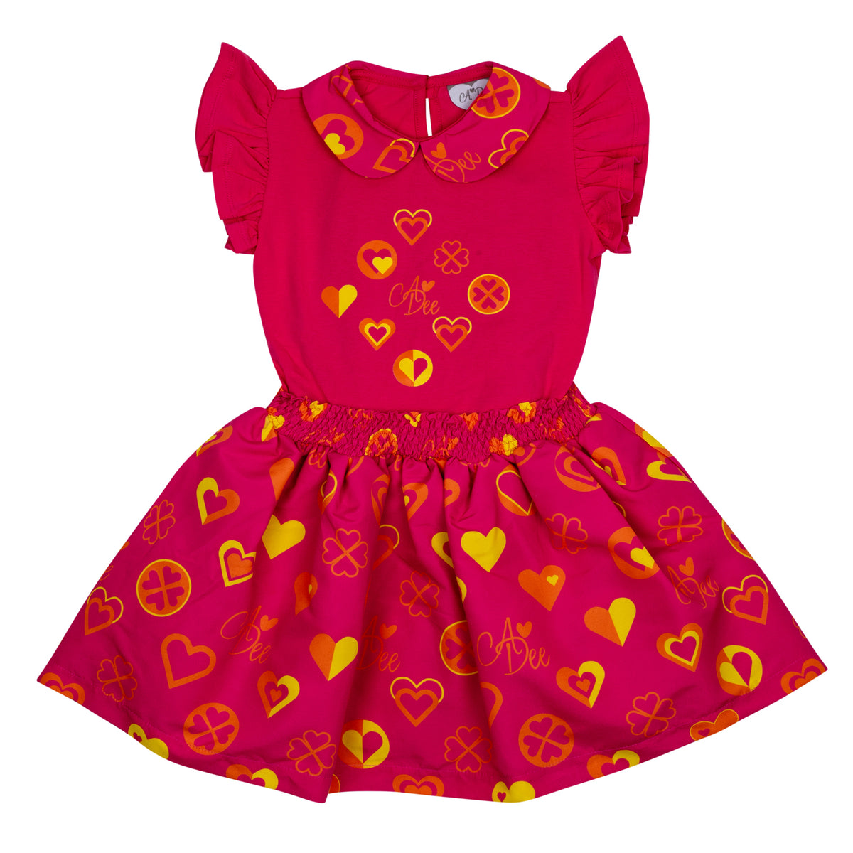 A Dee Girls 'Molly' Fuchsia Heart Dress