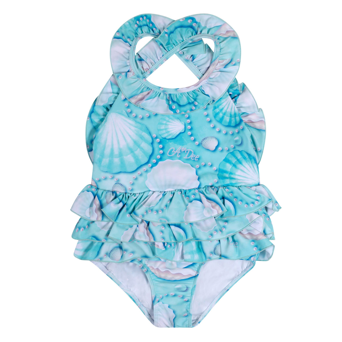 A Dee Girls 'Ariel' Pearl Print Swimsuit
