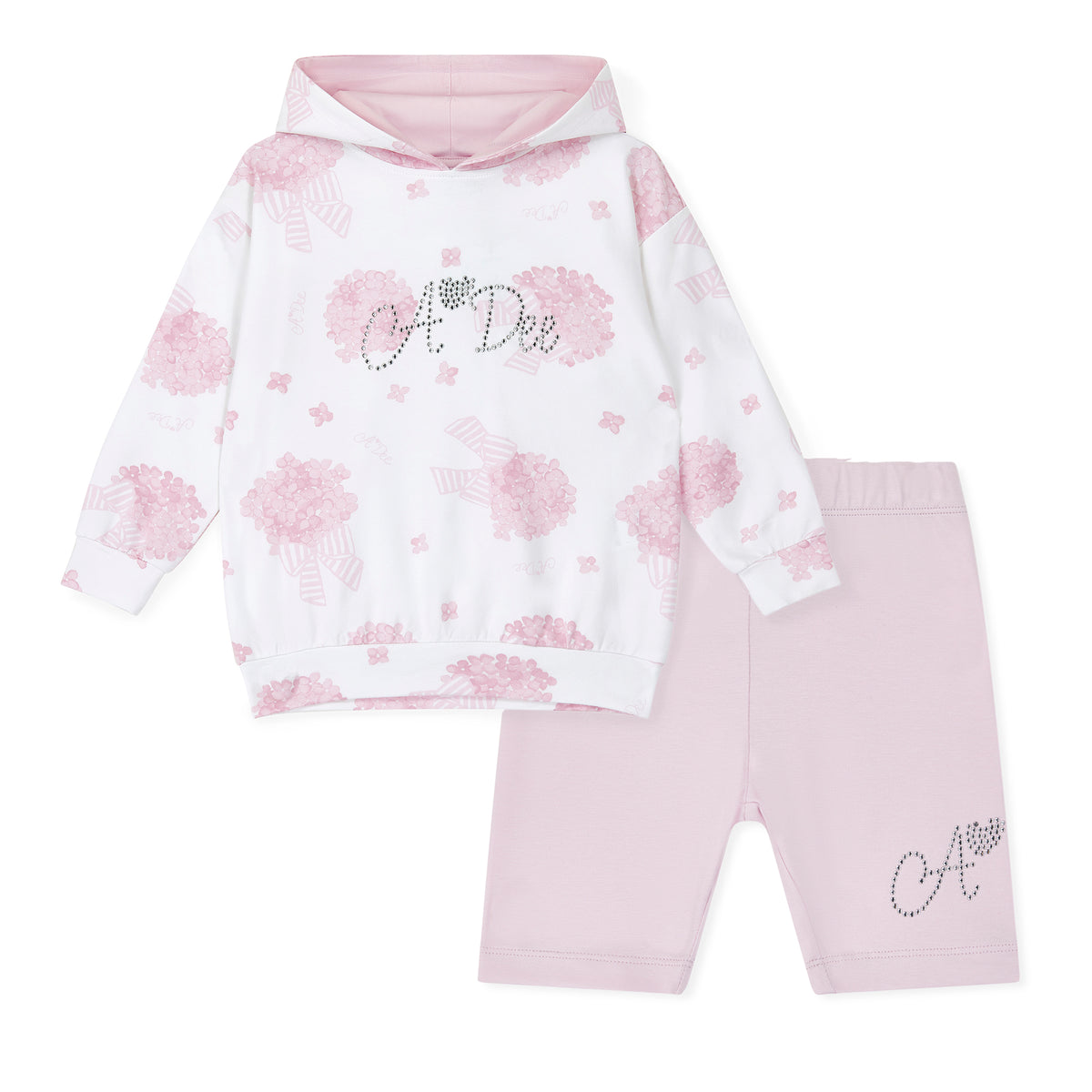 A Dee Girls 'Charlotte' Hydrangea Hoodie Cycling Set