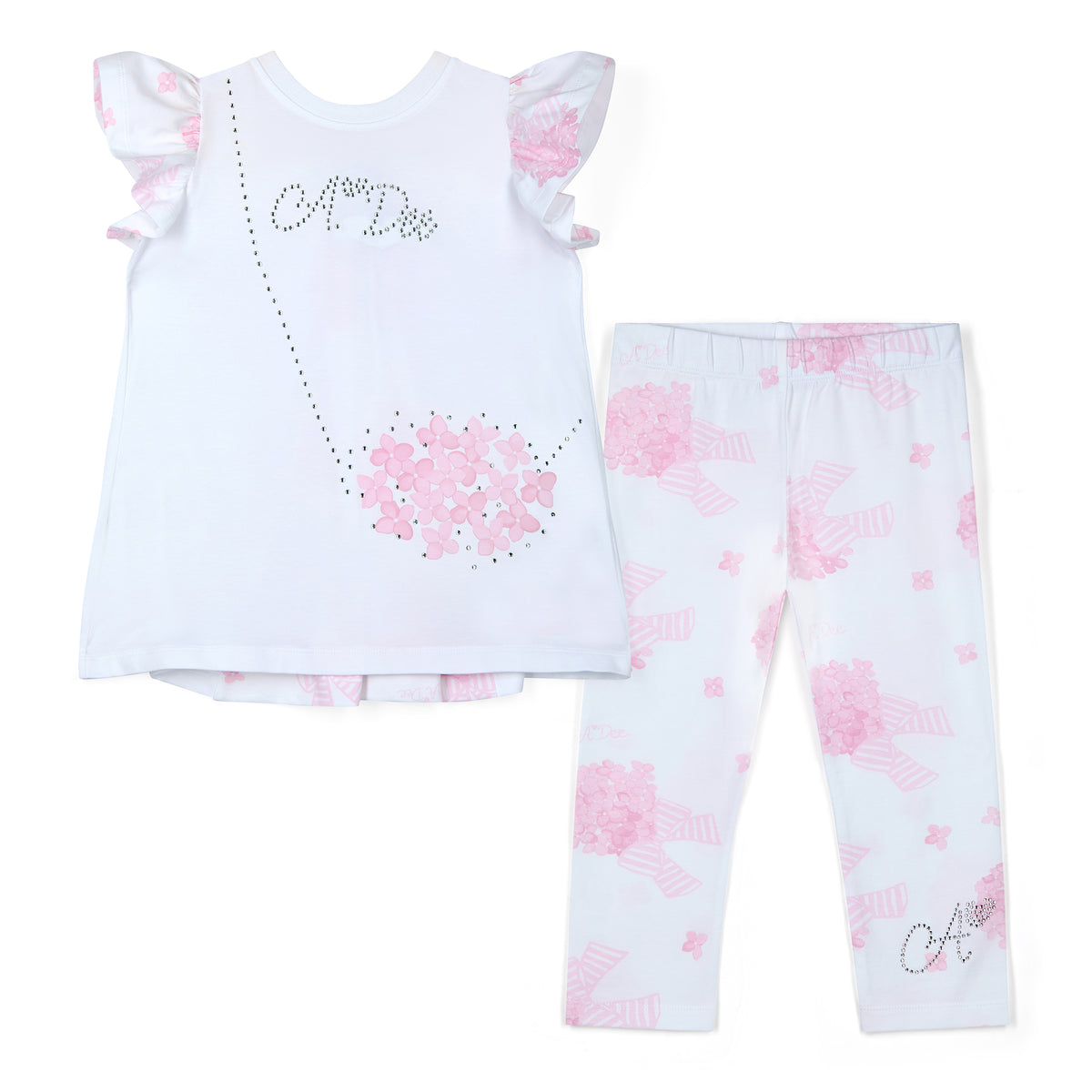 A Dee Girls 'Clara' Hydrangea Leggings Set