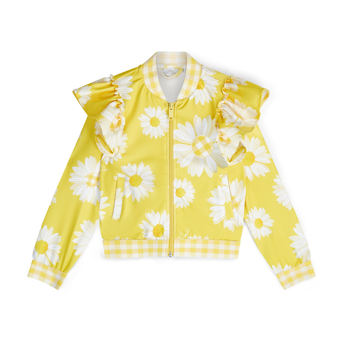 A Dee Girls 'Daisy' Yellow Daisy Print Bomber