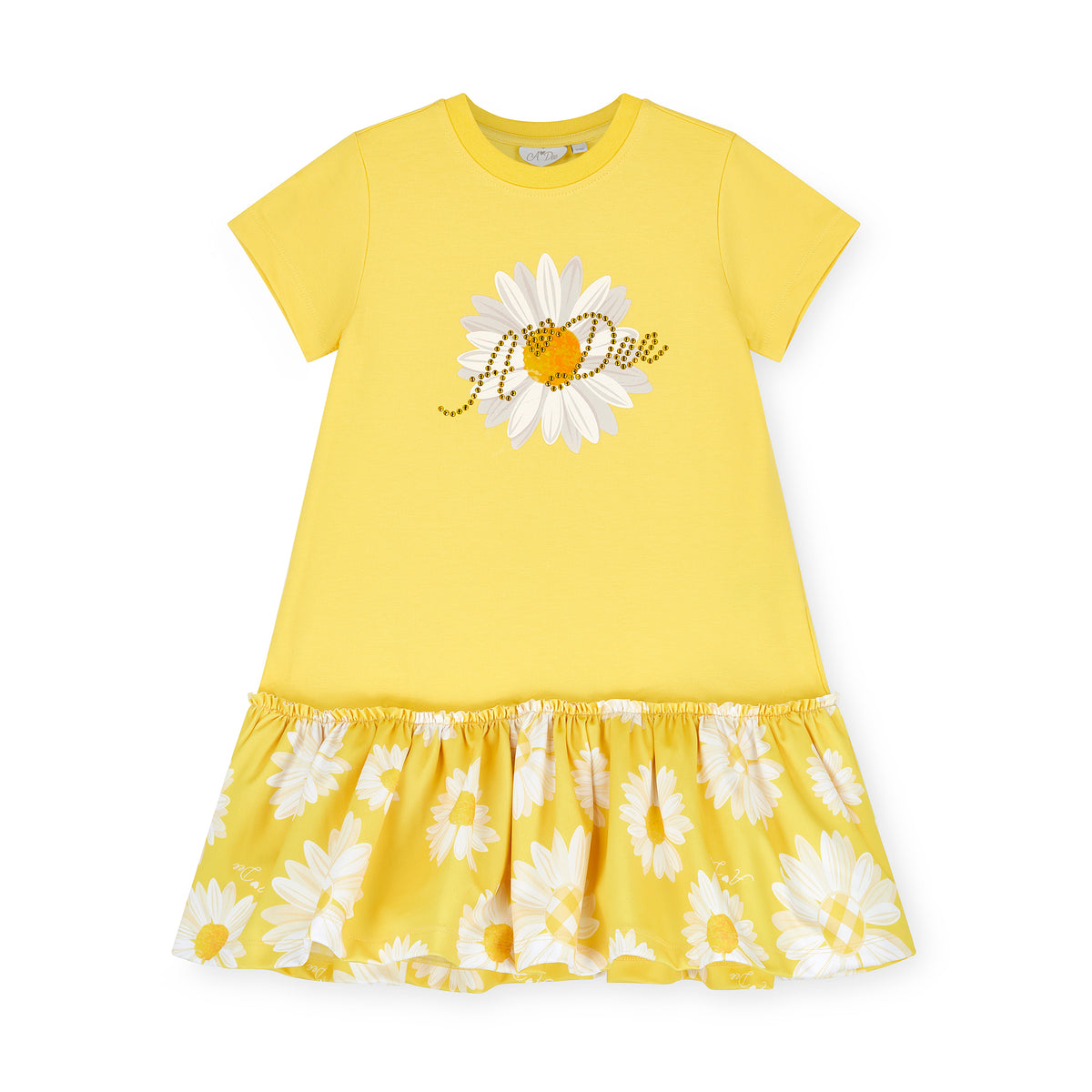 A Dee Girls 'Dove' Yellow Daisy Dress