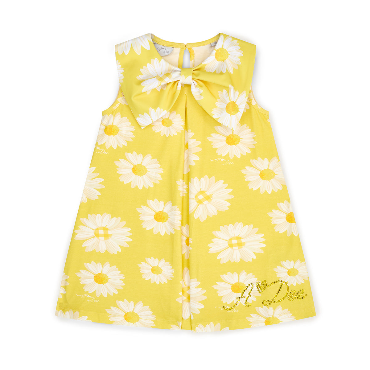 A Dee Girls 'Dottie' Yellow Daisy Print Dress