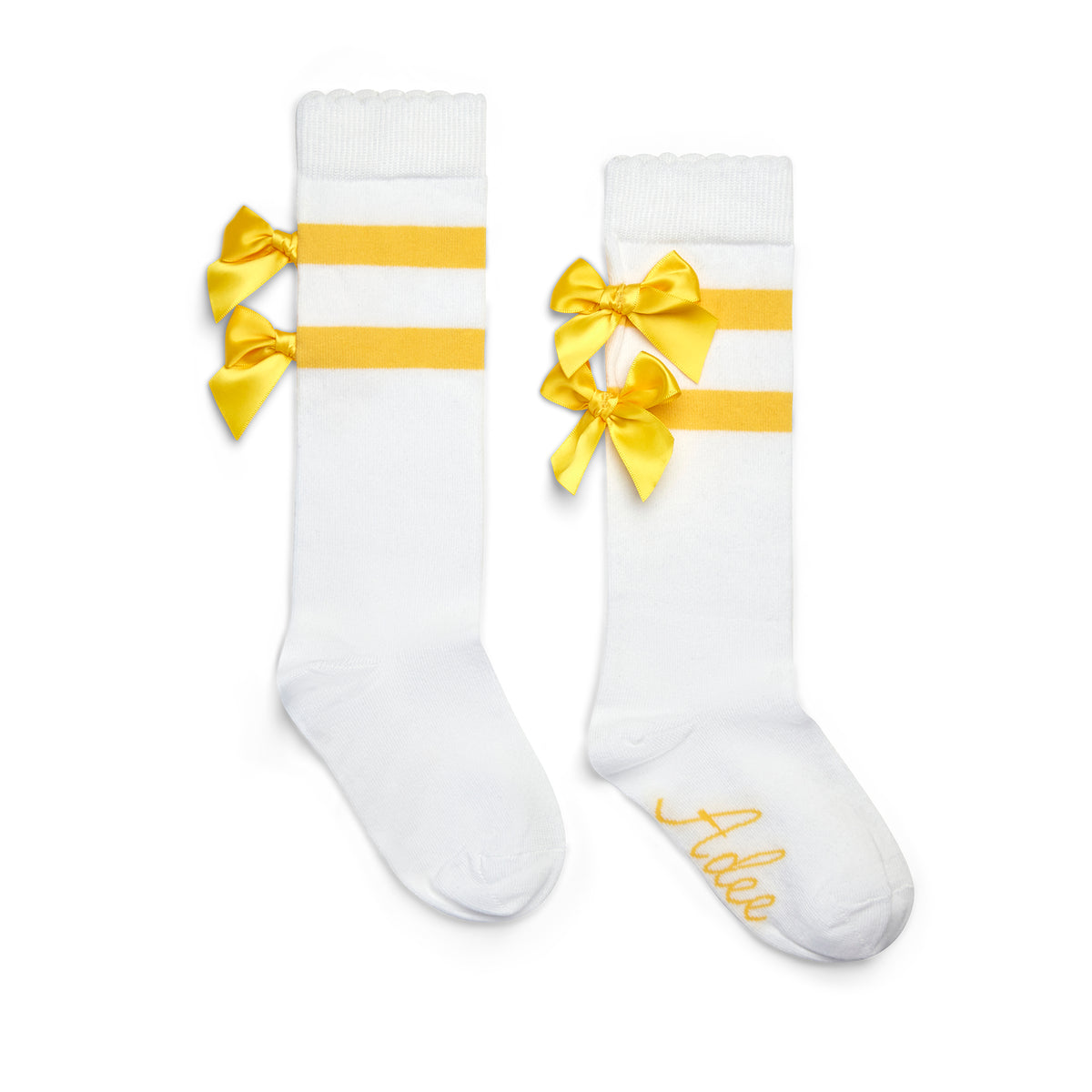 A Dee Girls 'Dawn' White Bow Knee Socks