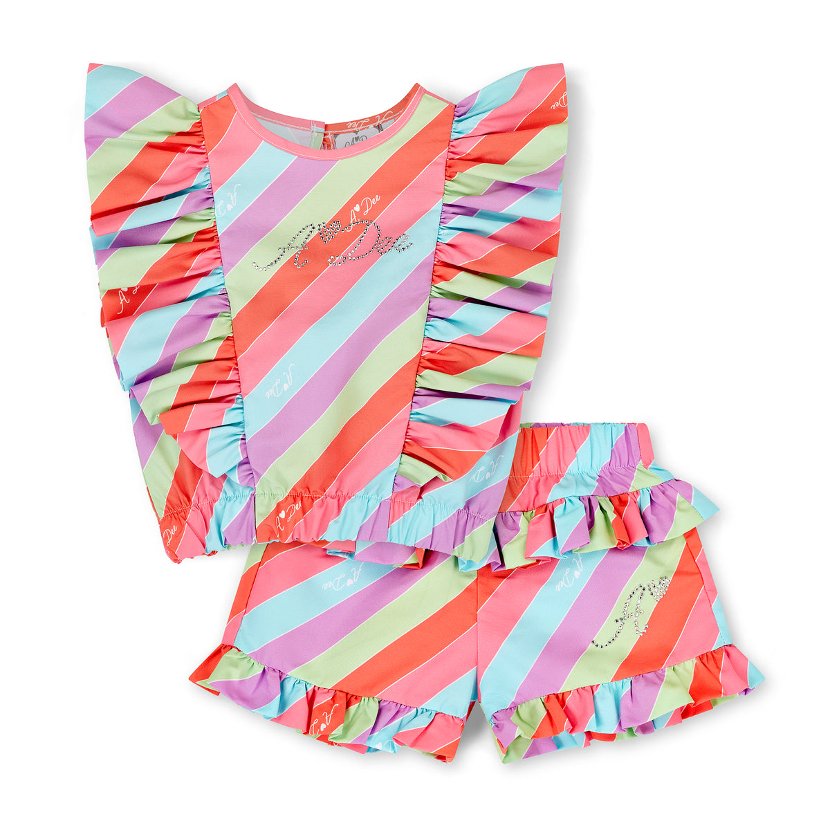 A Dee Girls 'Effy' Stripe Short Set