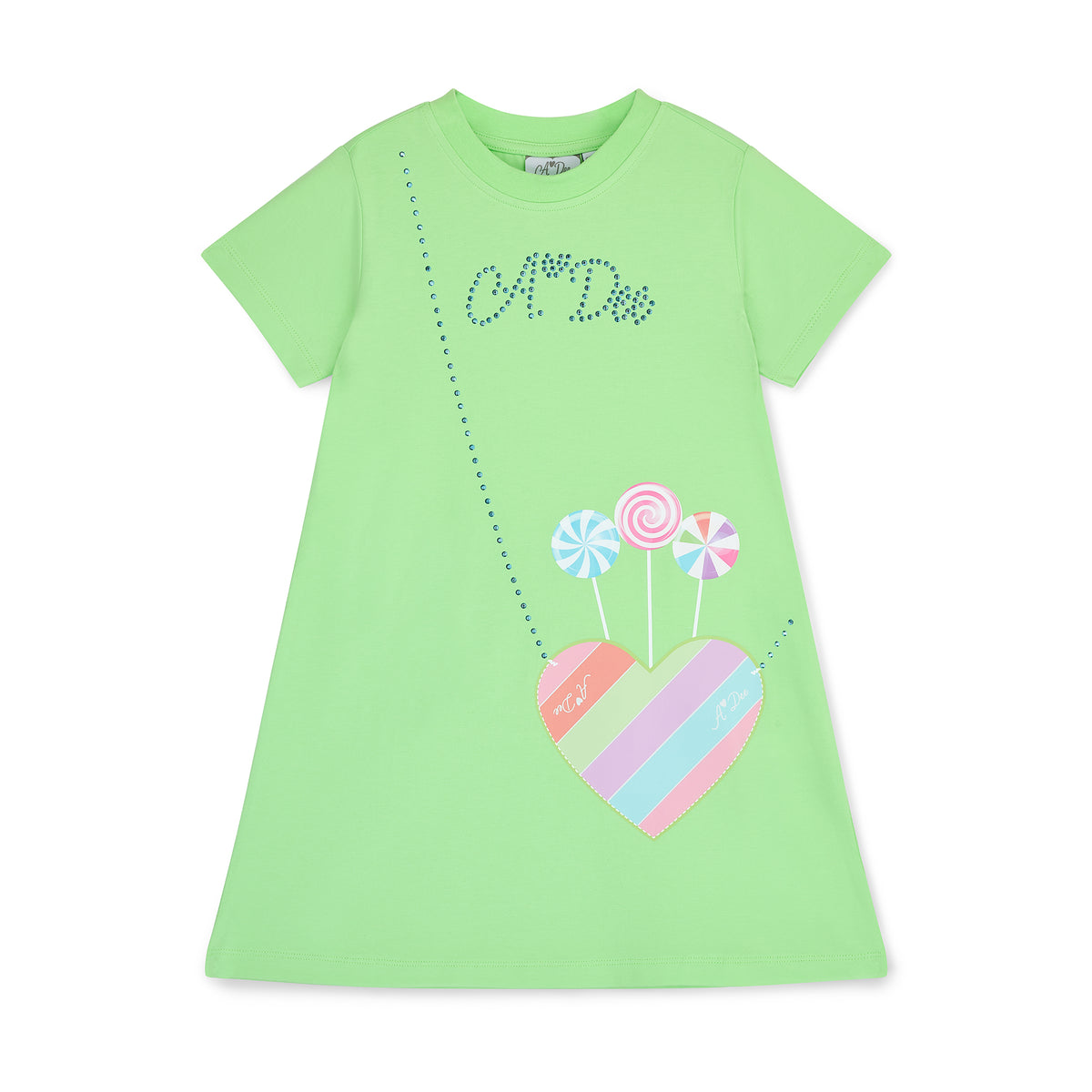 A Dee Girls 'Danica' Green Bag Dress