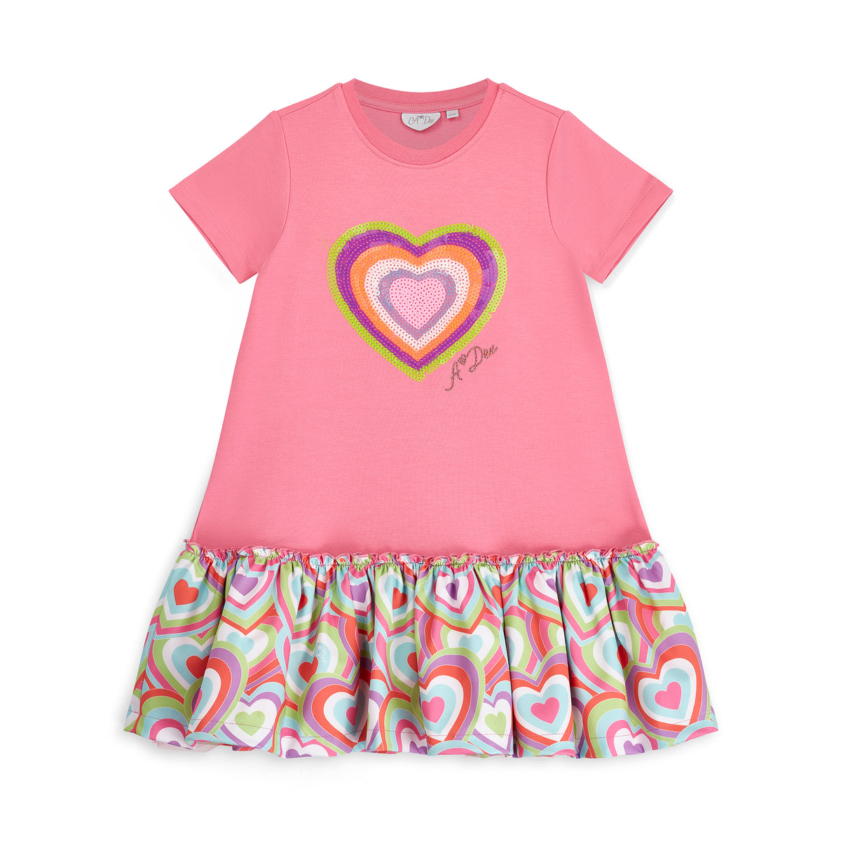 A Dee Girls 'Dove' Pink Heart Dress