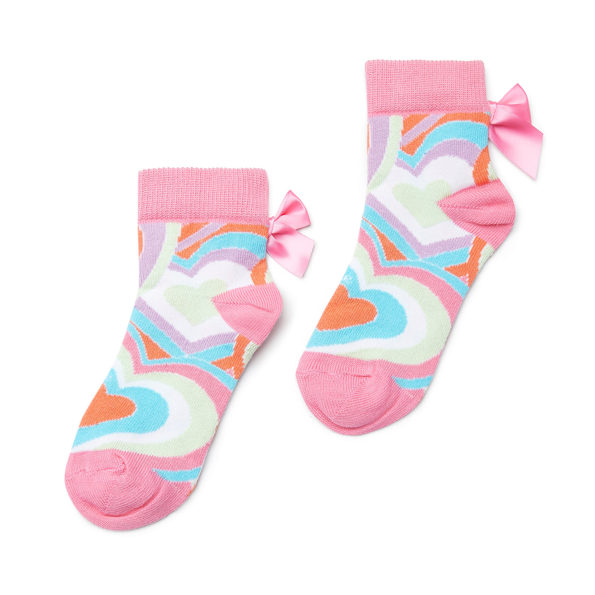 A Dee Girls 'Evie' Heart Print Ankle Socks