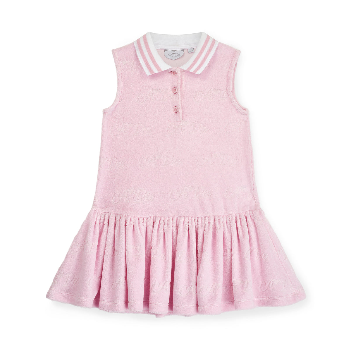 A Dee Girls 'Terrie' Pink Towelling Dress