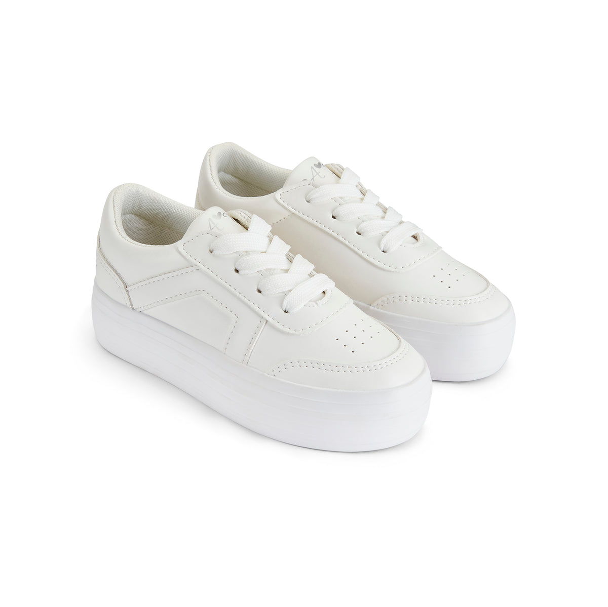 A Dee Girls 'Patty' White Platform Trainers