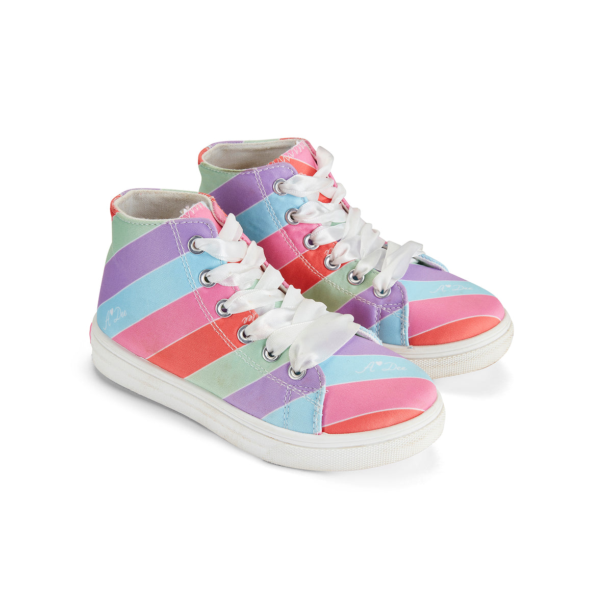 A Dee Girls 'Jazzy' Multi Stripe High Tops