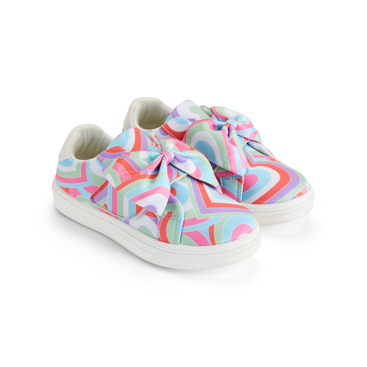 A Dee Girls 'Bowie' Pink Heart Bow Trainers