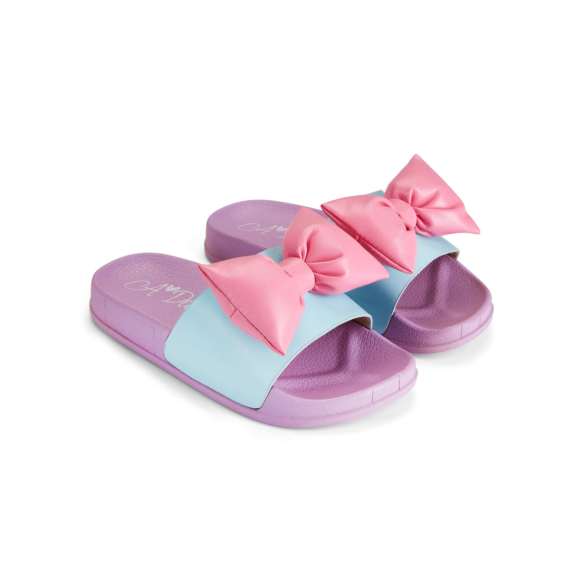 A Dee Girls 'Bowty' Lilac Bow Sliders