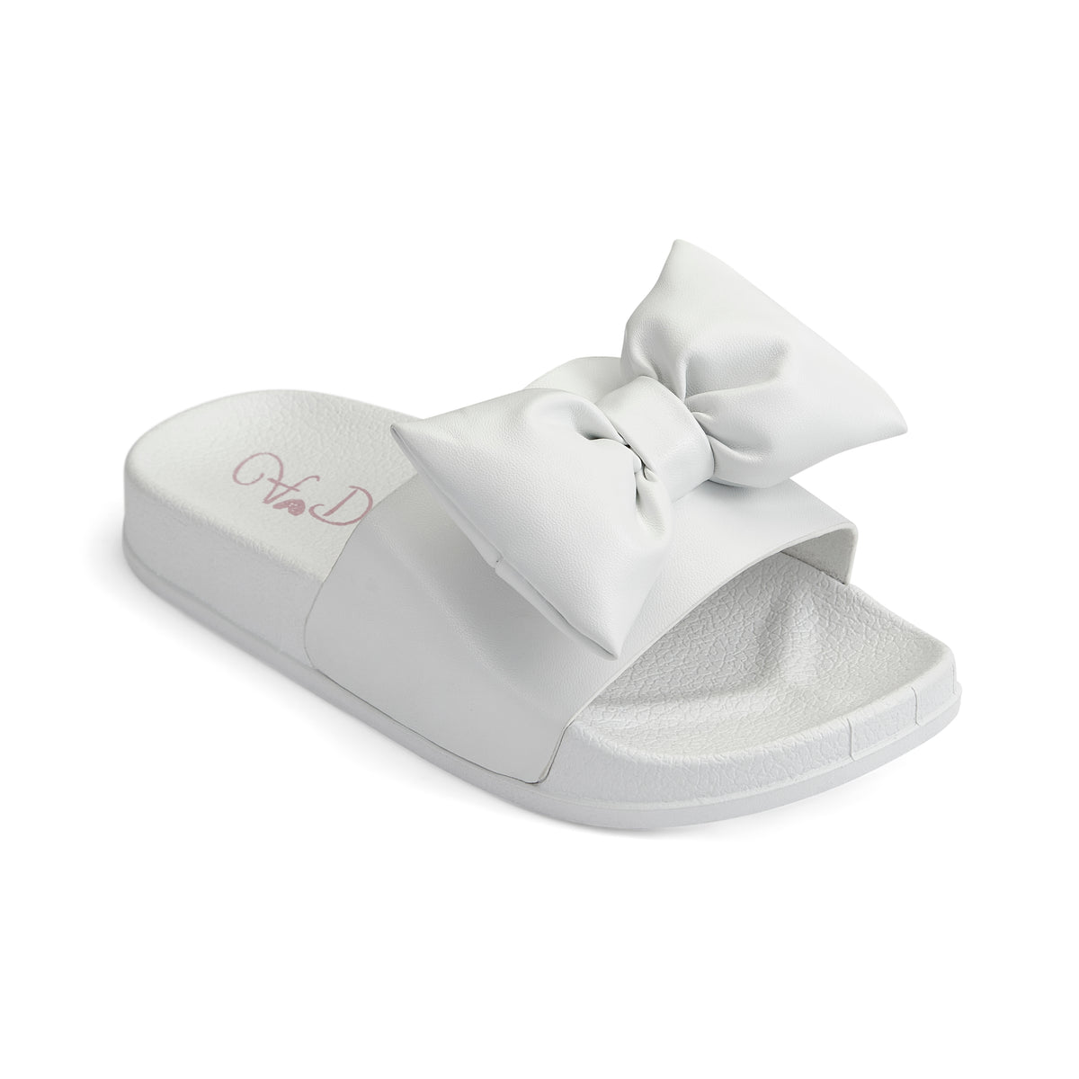 A Dee Girls 'Bowty' White Bow Sliders