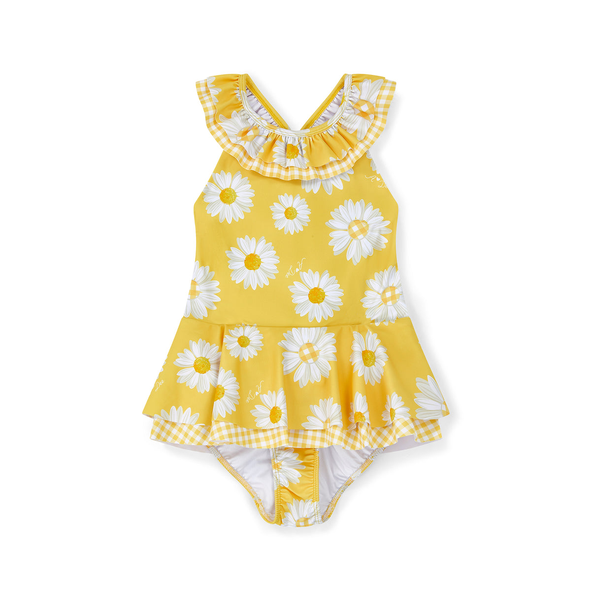 A Dee Girls 'Oceana' Yellow Daisy Print Swimsuit