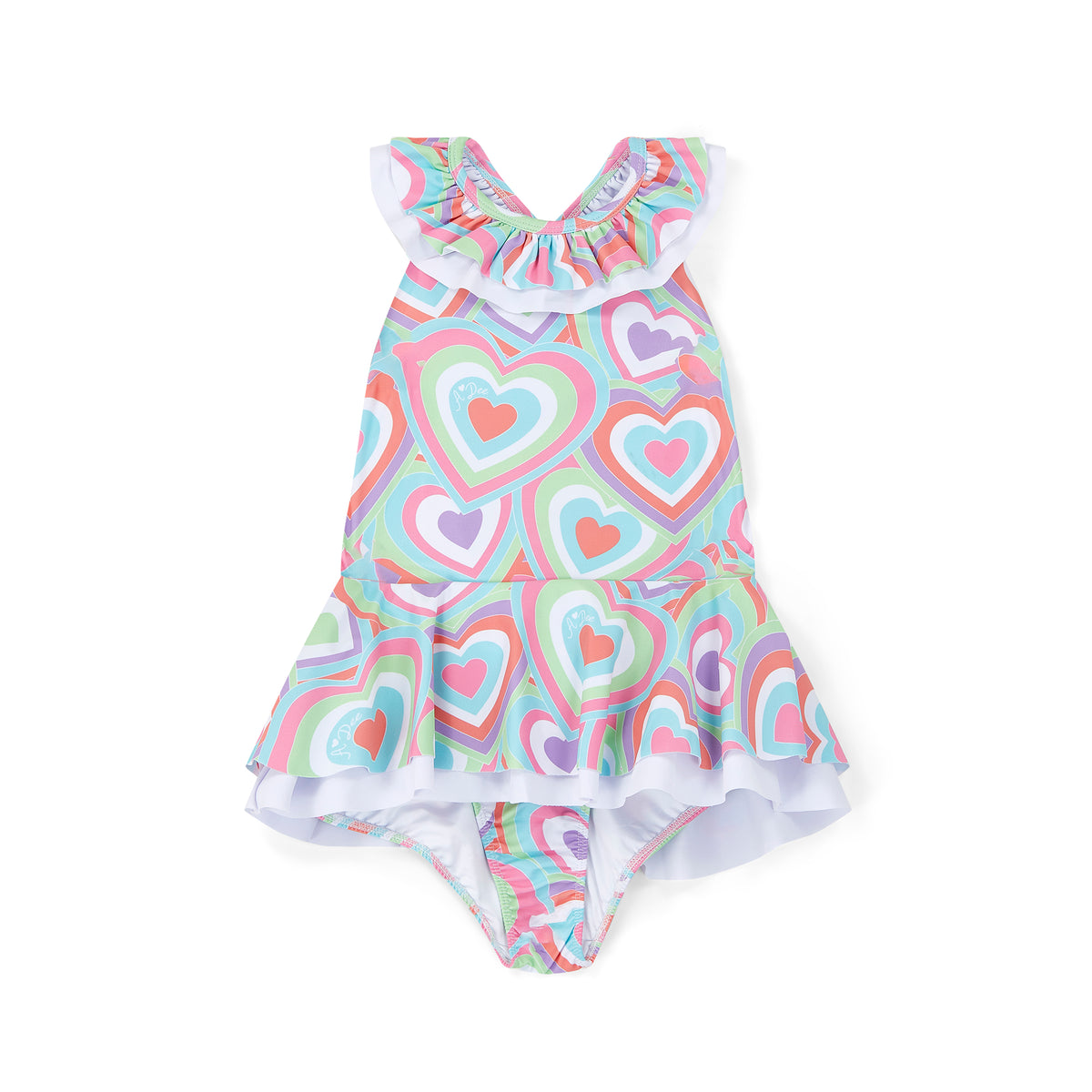 A Dee Girls 'Oceana' Heart Print Swimsuit