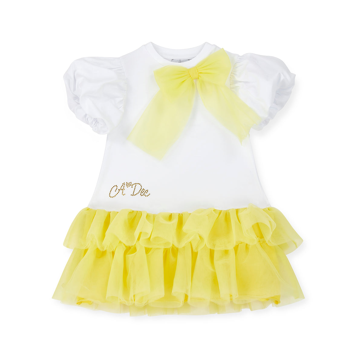 A Dee Girls 'Party' Yellow Tulle Dress