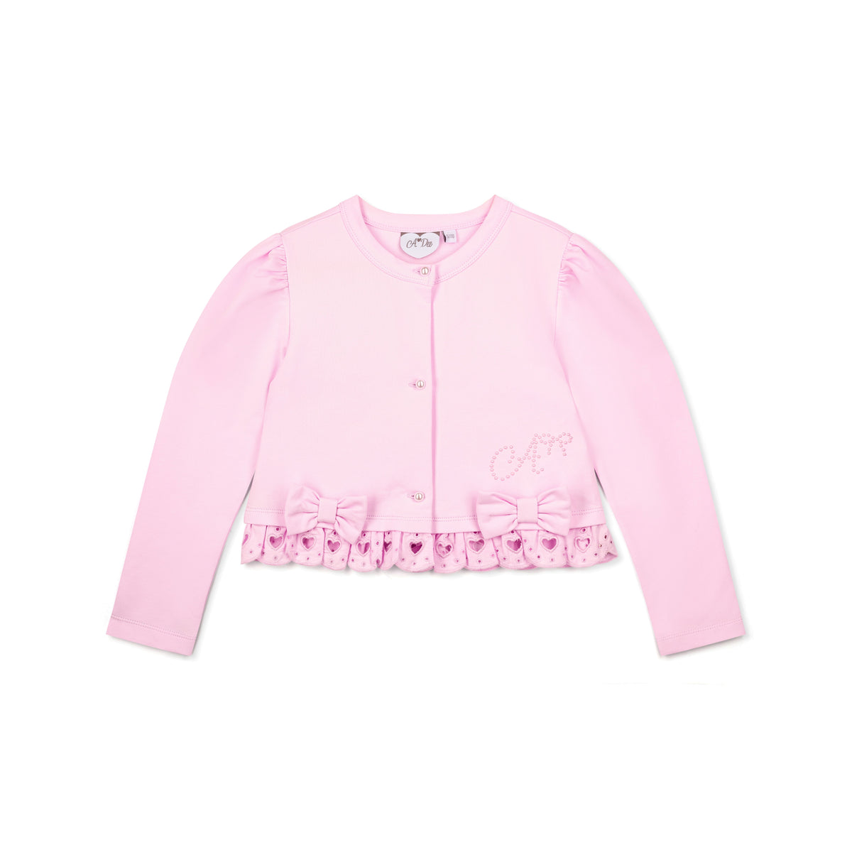 A Dee Girls Pink 'Renee' Bow Cardigan