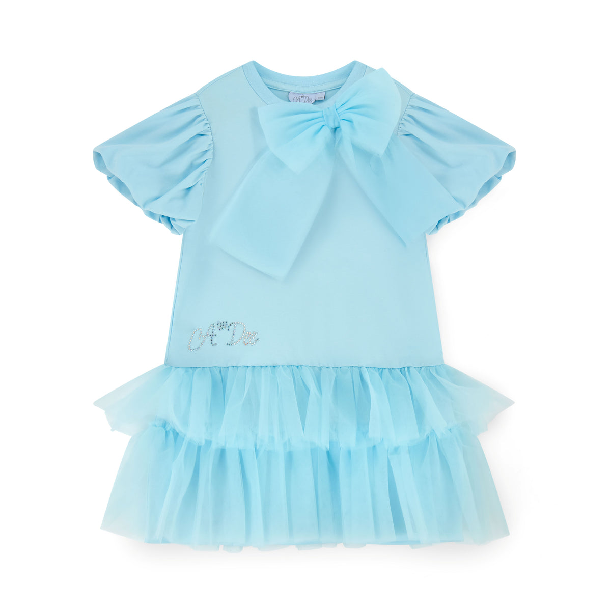 A Dee Girls 'Sparkle' Blue Tulle Dress