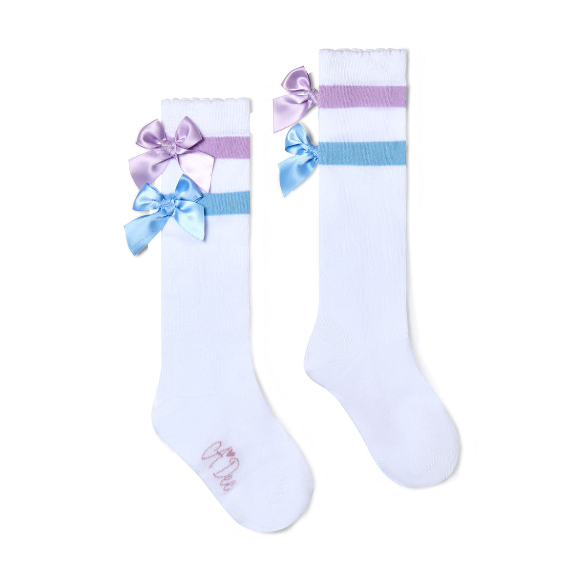 A Dee Girls 'Saint' White Bow Knee Socks