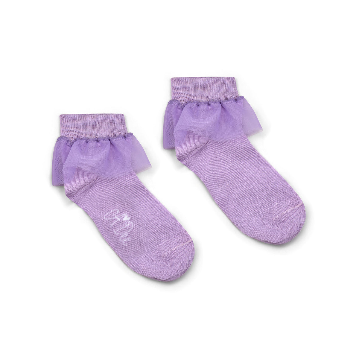 A Dee Girls 'Samara' Lilac Tulle Ankle Socks