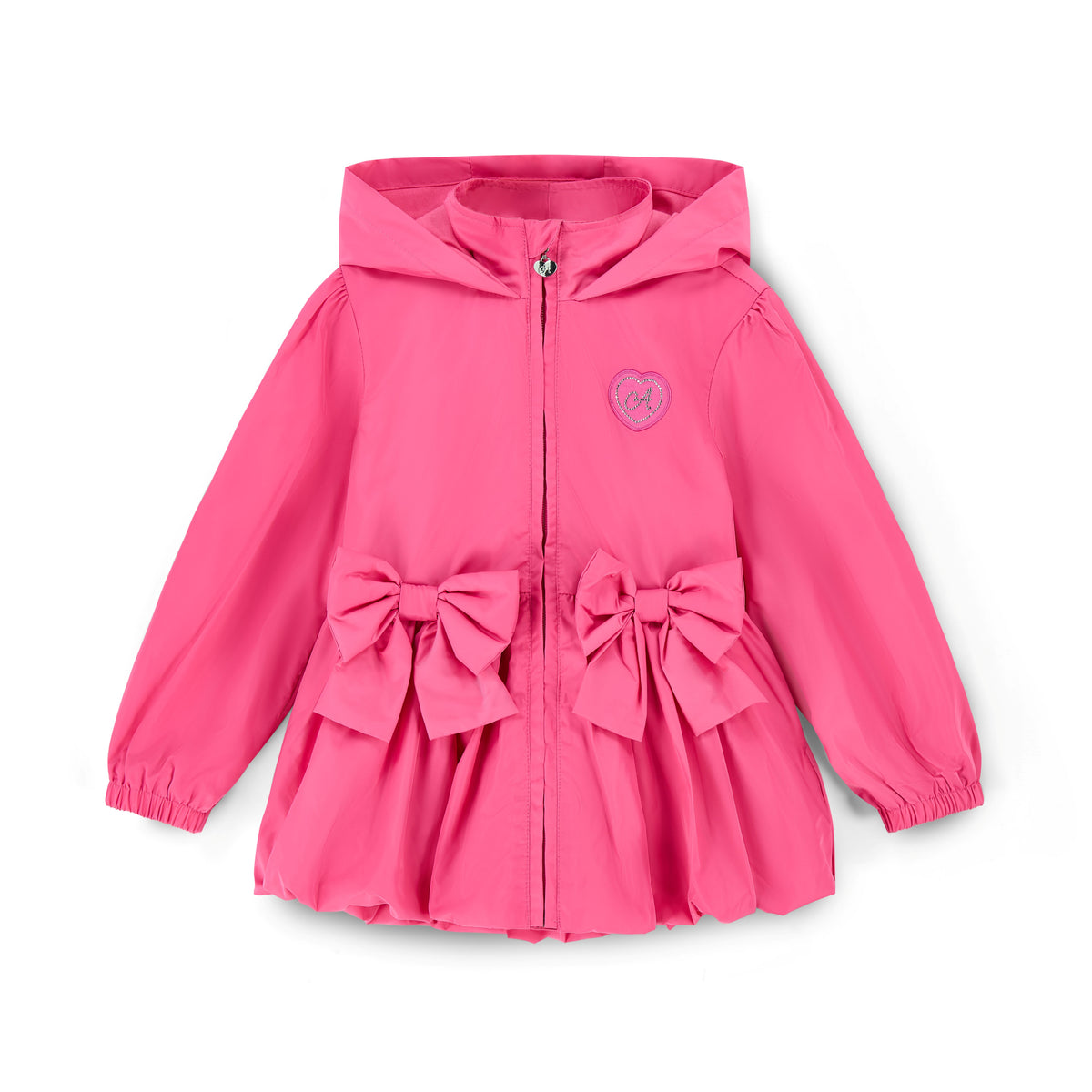 A Dee Girls Fuchsia 'Stella' Bow Puff Jacket