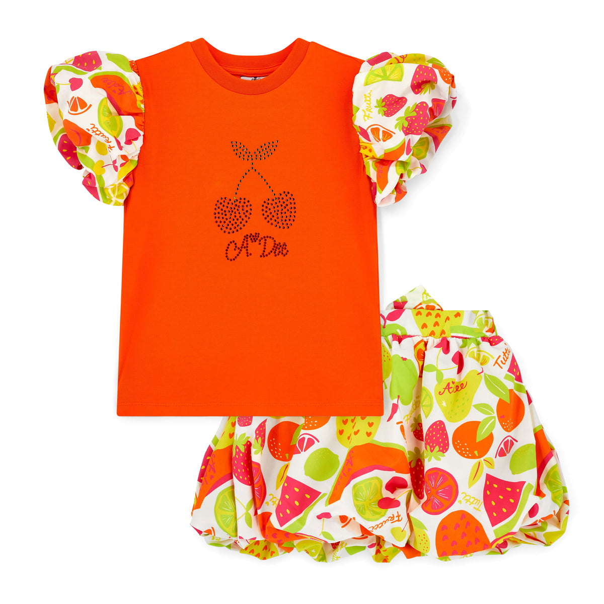 A Dee Girls 'Tia' Tutti Frutti Skirt Set