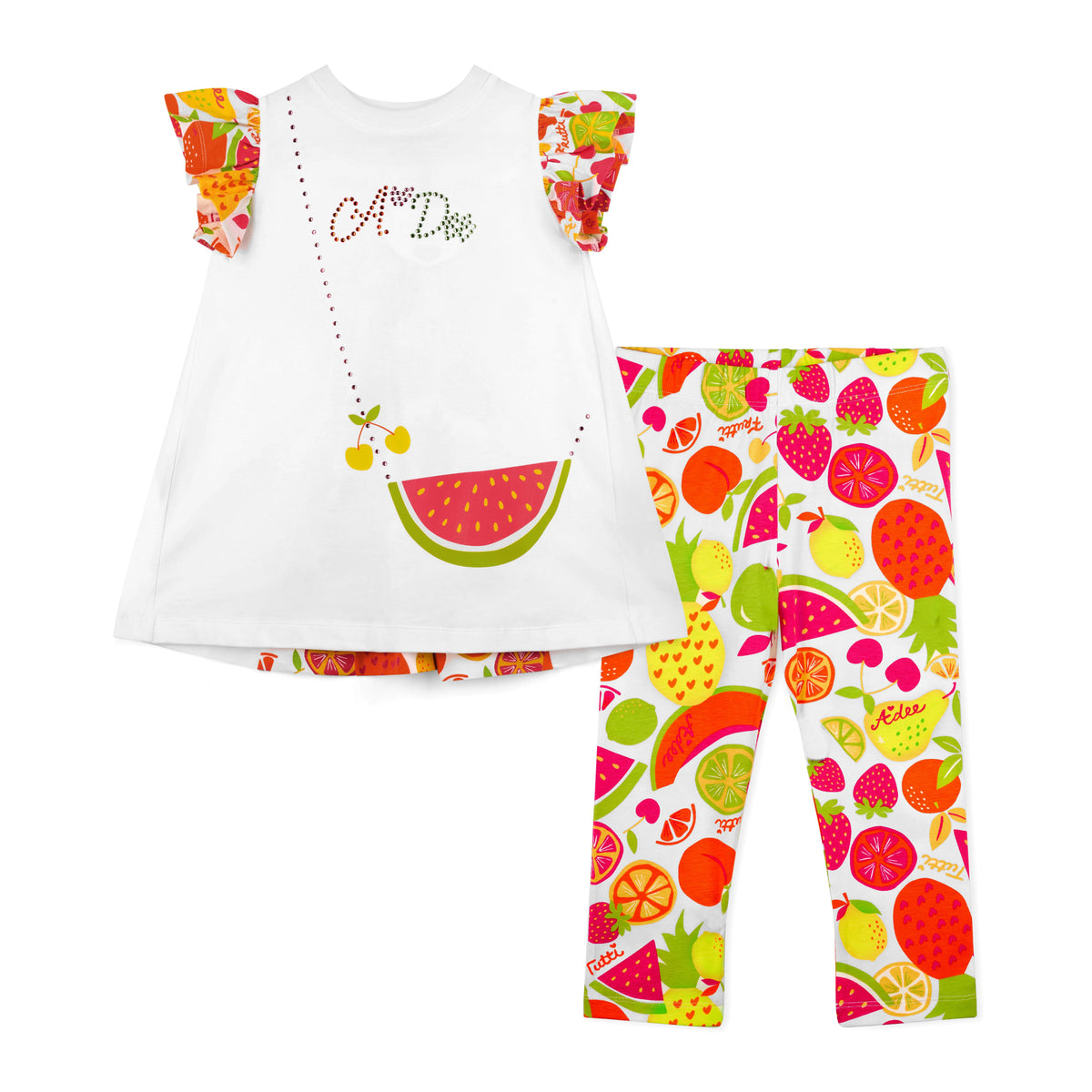 A Dee Girls 'True' Tutti Frutti Leggings Set