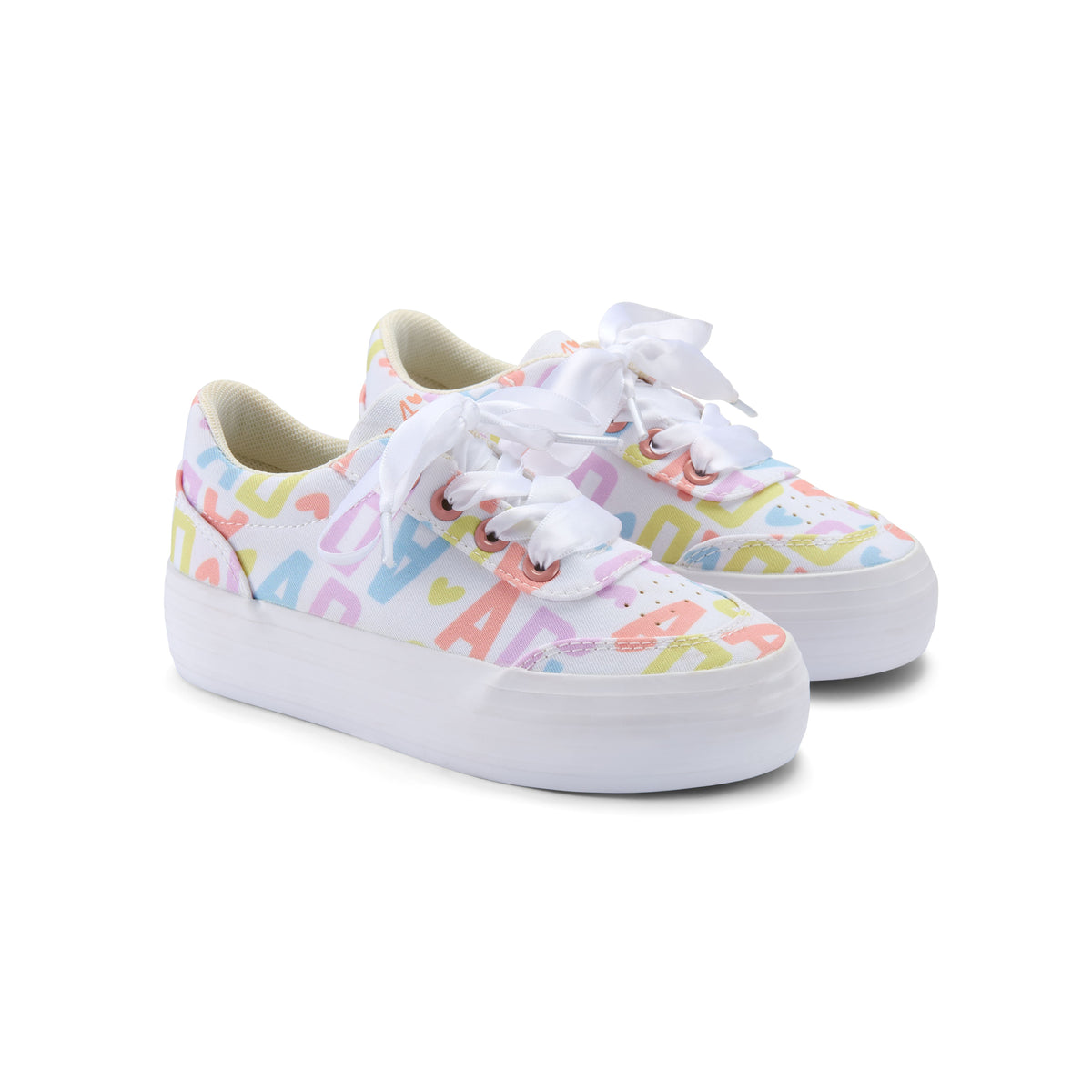 A Dee Girls Initial Print 'Patty' Platform Trainers