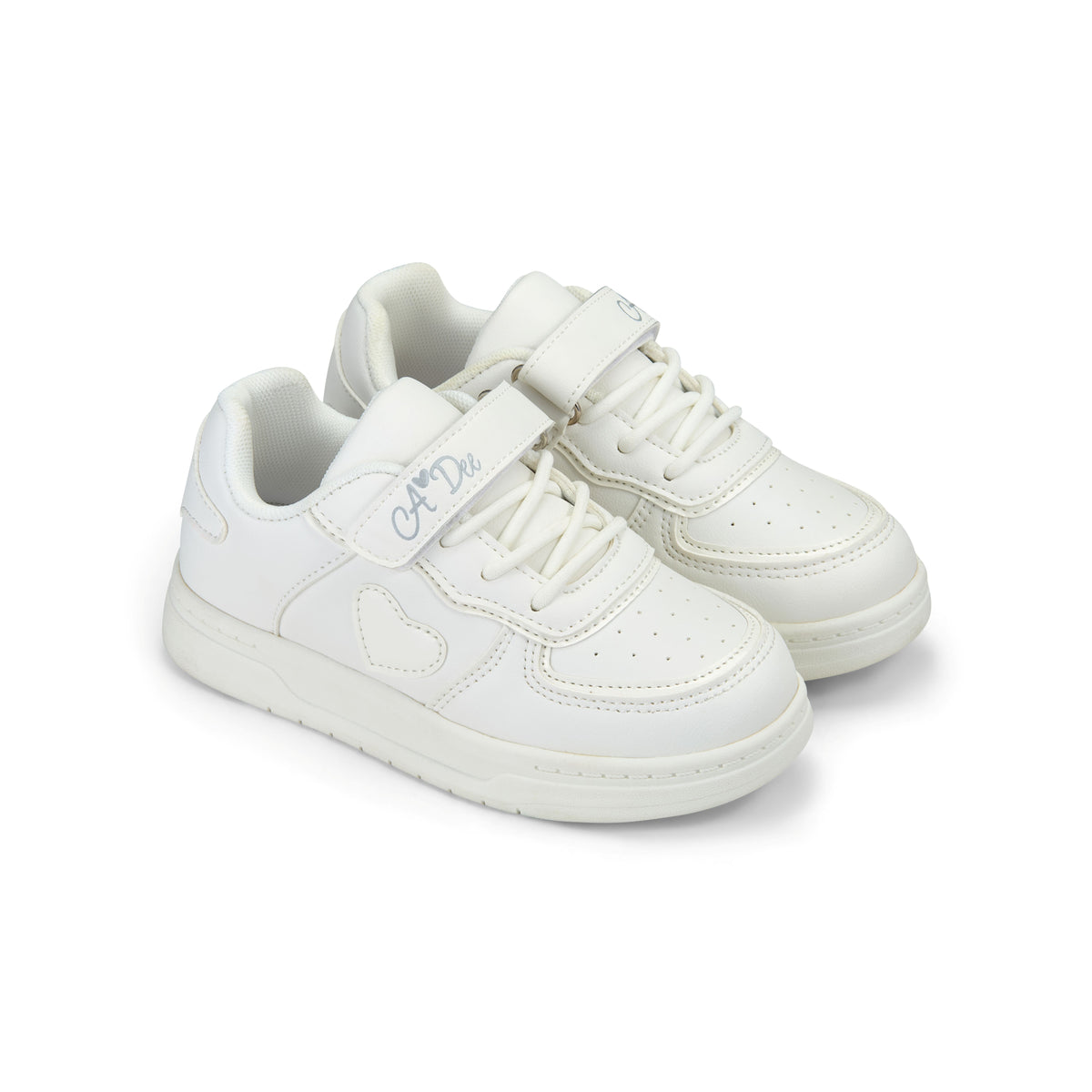 A Dee Girls White 'DNK' Chunky Heart Trainers