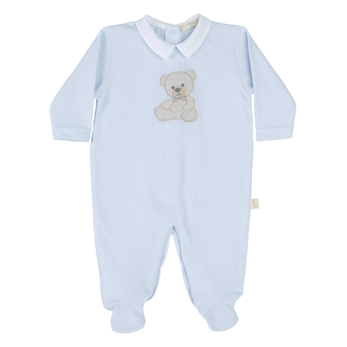 Baby Gi Pale Blue Teddy Cotton Babygrow