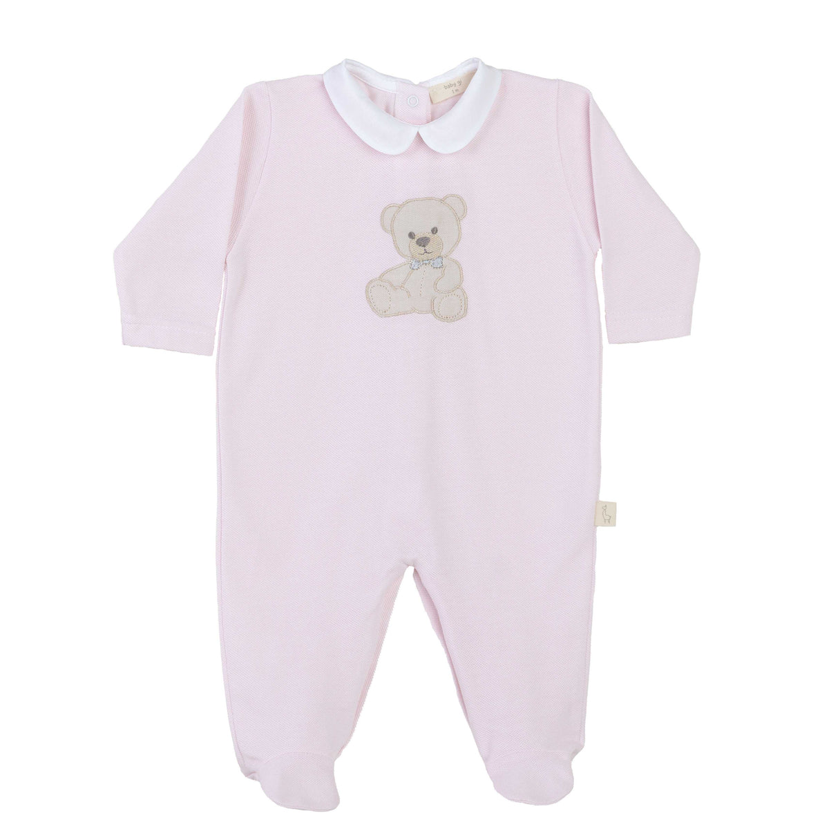 Baby Gi Pink Teddy Cotton Babygrow