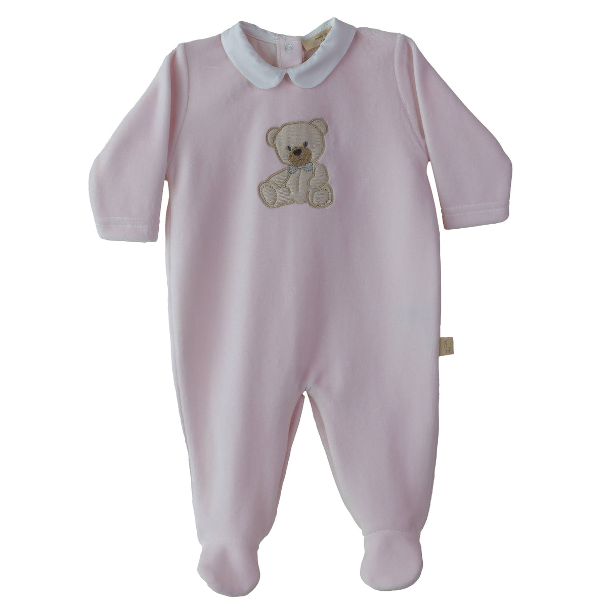 Baby Gi Pale Pink Teddy Babygrow