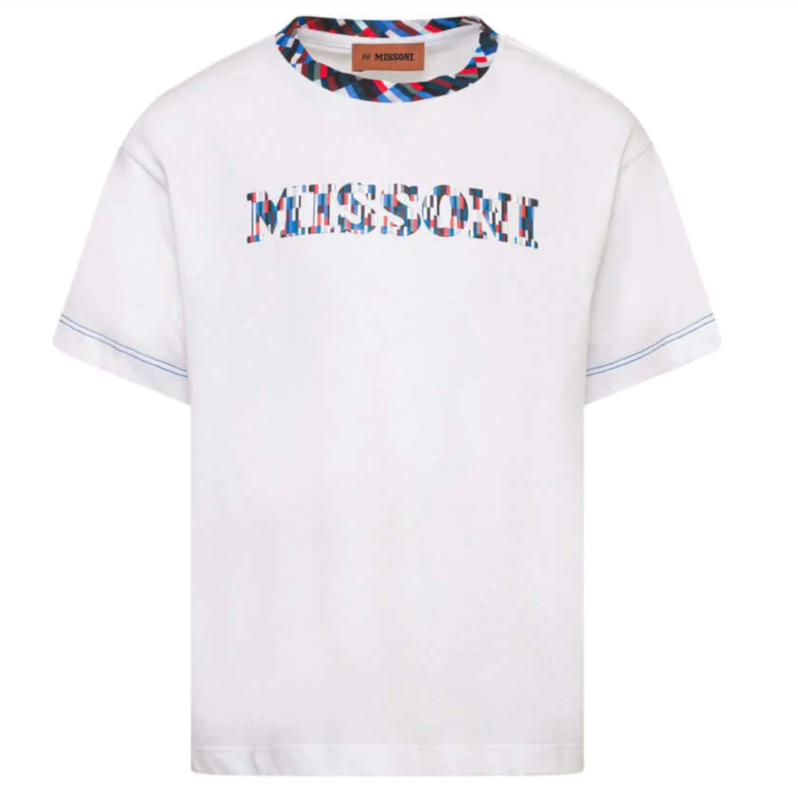 Missoni Boys White Pixel Logo T-Shirt