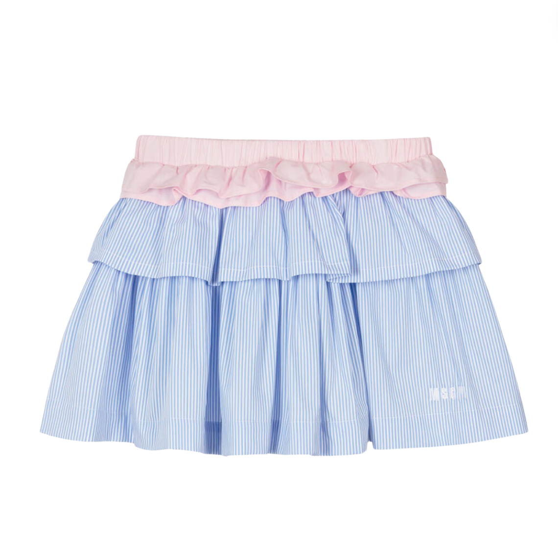 MSGM Girls Blue Stripe Skirt