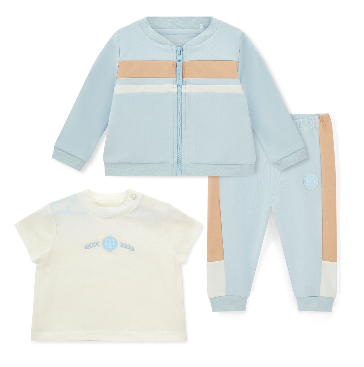 Mini Mitch Baby Blue 'Miles' Jogsuit Set