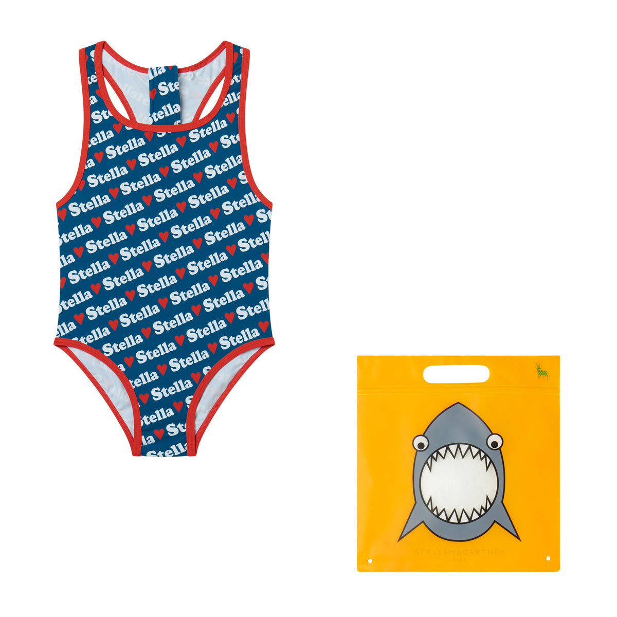 Stella McCartney Girls Navy Logo Swimsuit