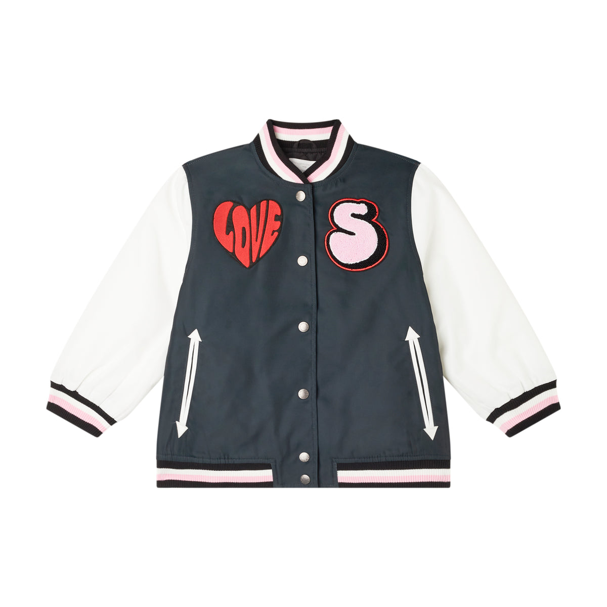Stella McCartney Girls Black Love Bomber Jacket