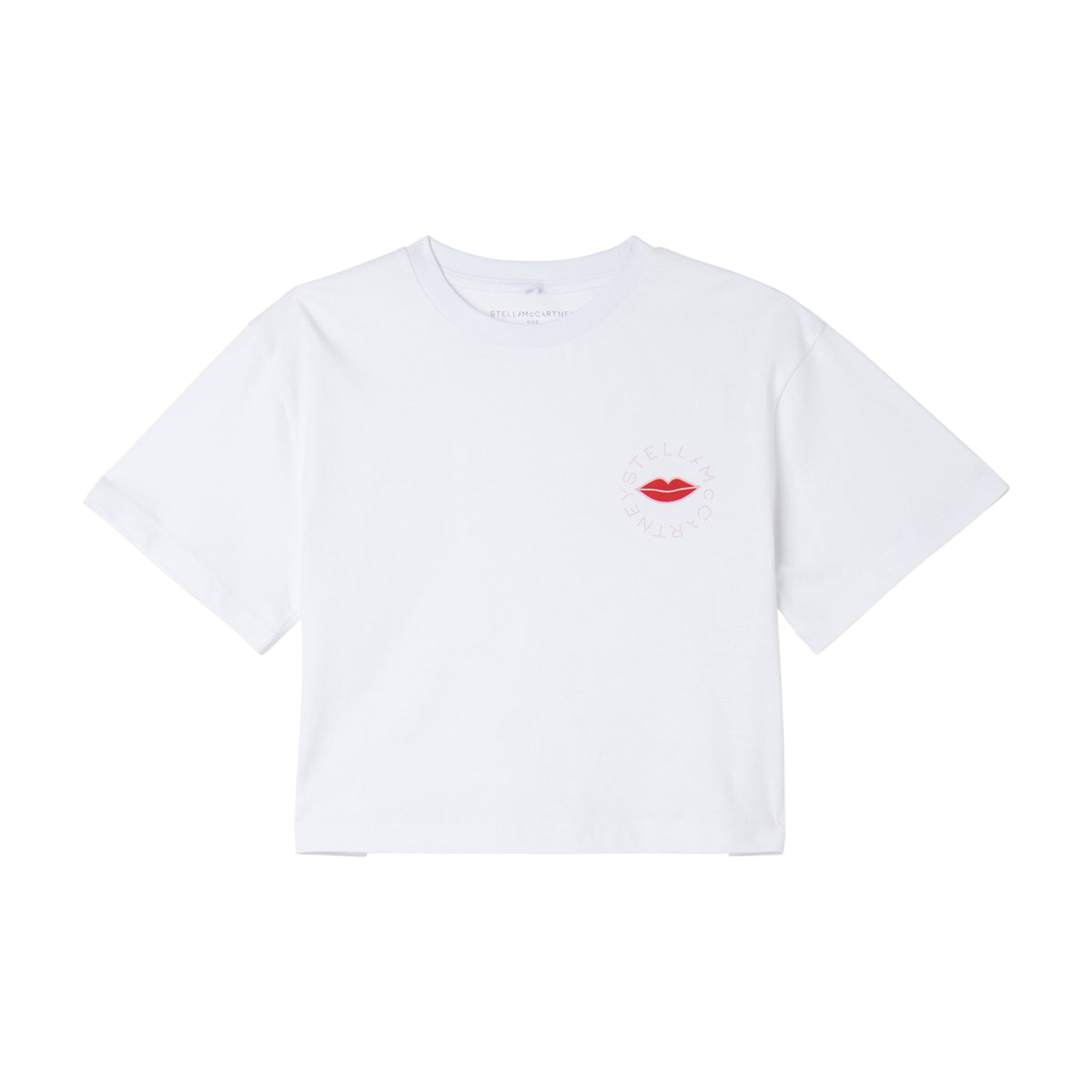 Stella McCartney Girls White Lip Crop T-Shirt