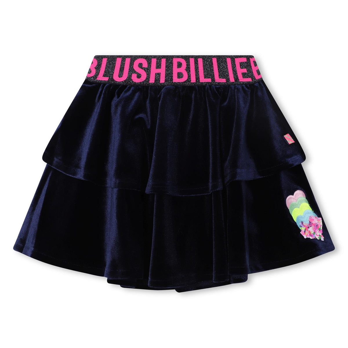 Billieblush Navy Velour Frill Skirt