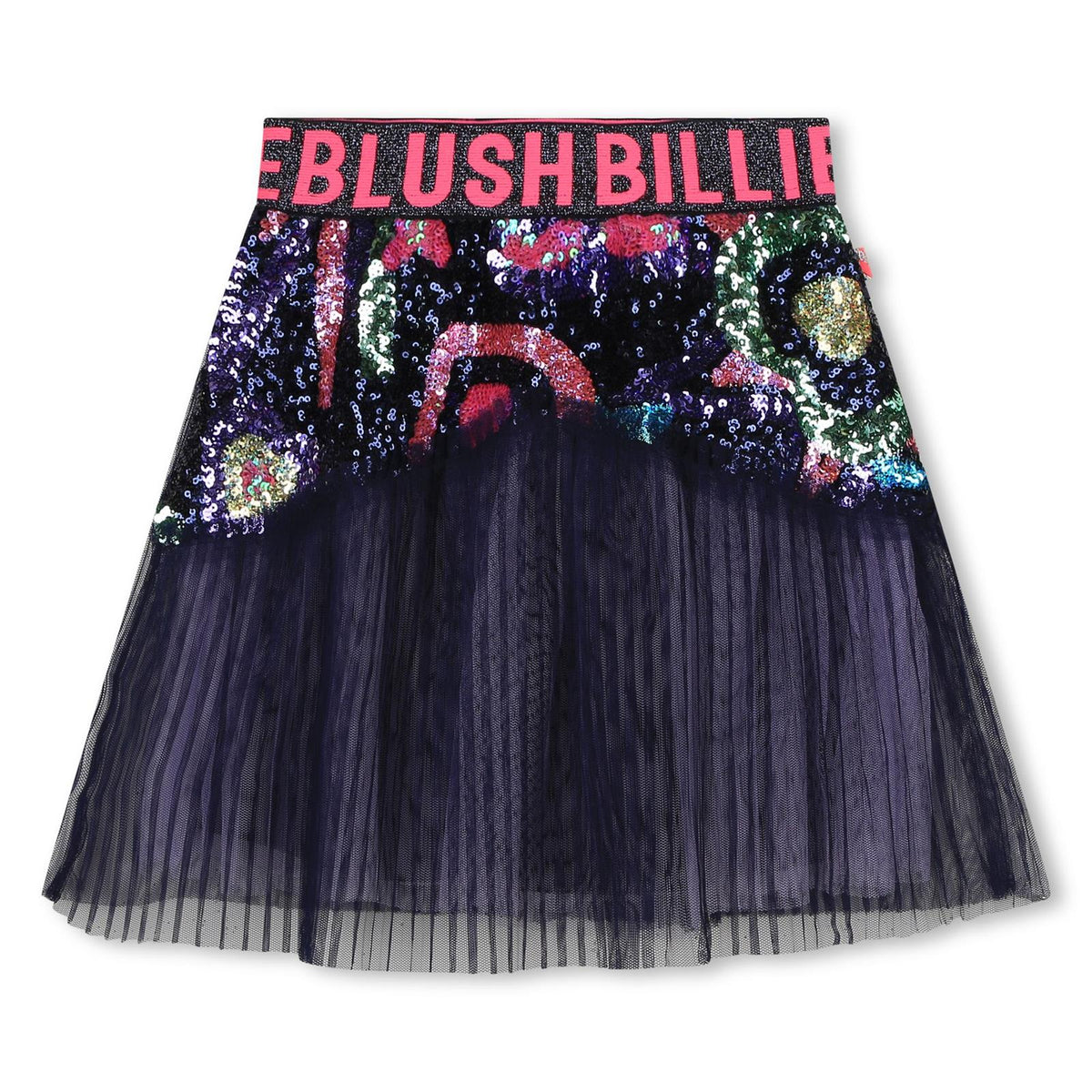 Billieblush Navy Sequin Tulle Skirt