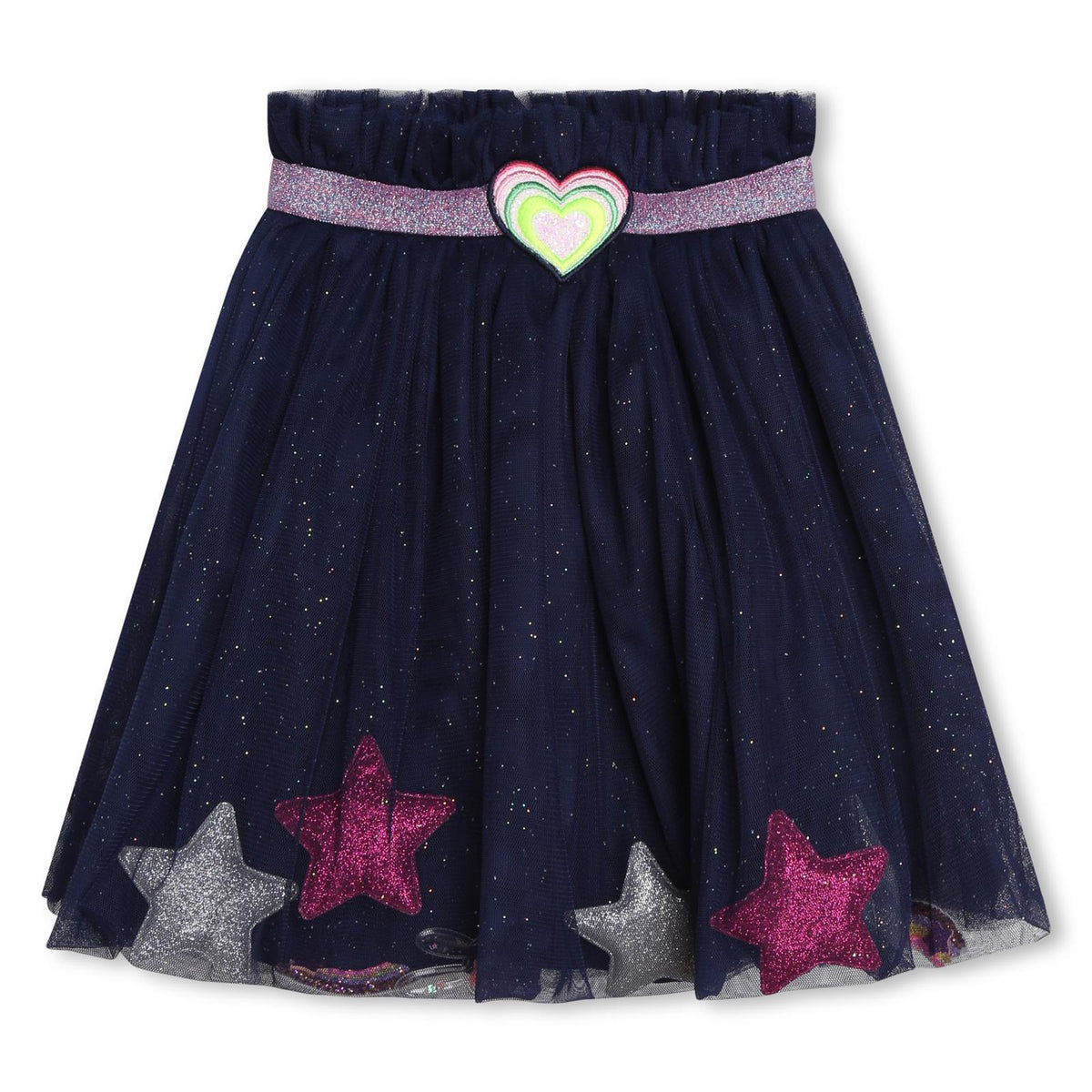 Billieblush Navy Glitter Tulle Skirt