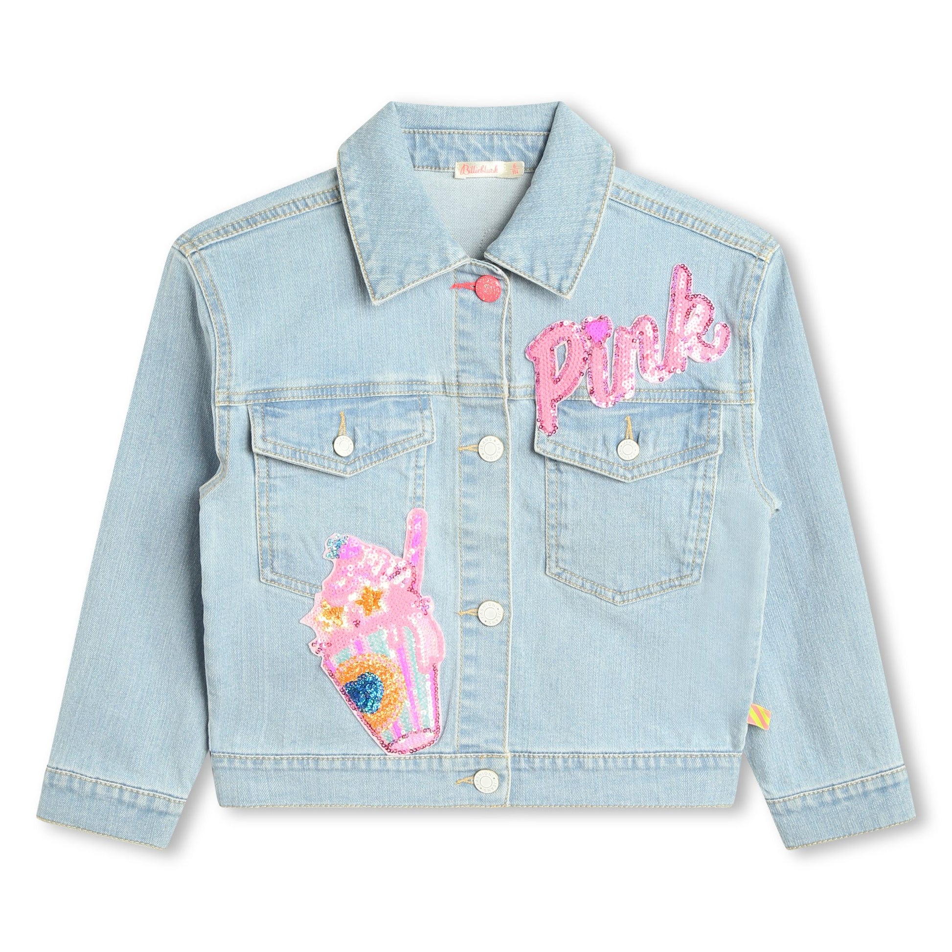 Billieblush Girls Ice Cream Denim Jacket Nuvola Childrenswear