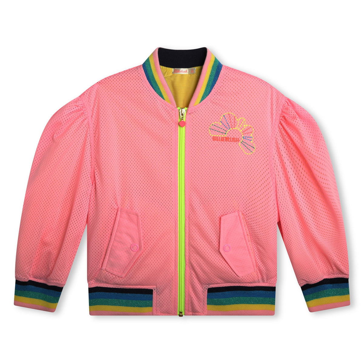 Billieblush Girls Pink Mesh Bomber Jacket