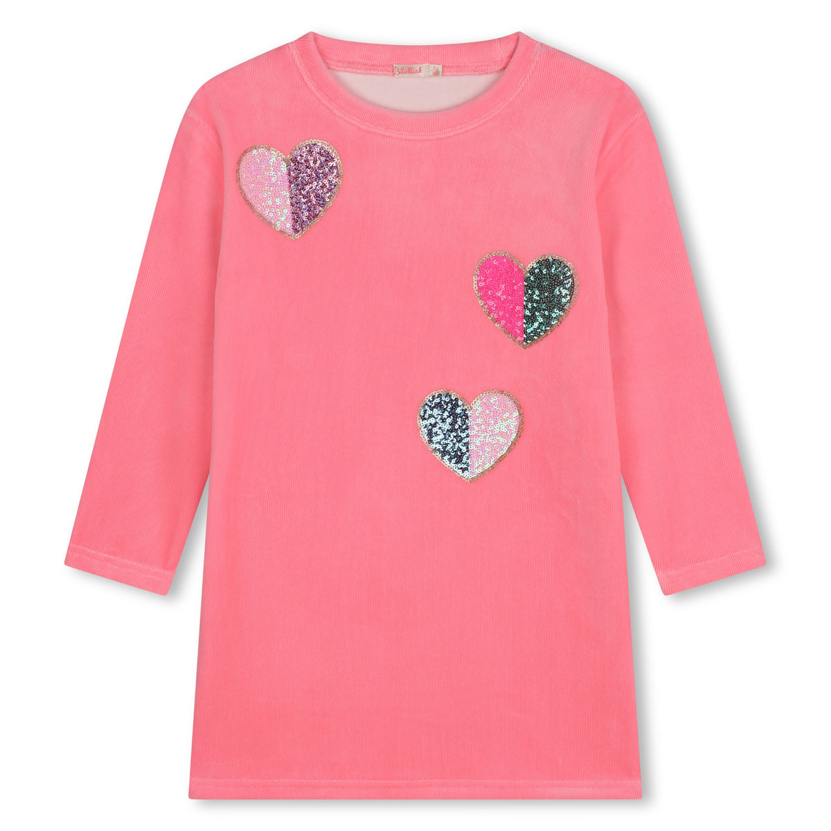 Billieblush Girls Pink Velour Heart Dress