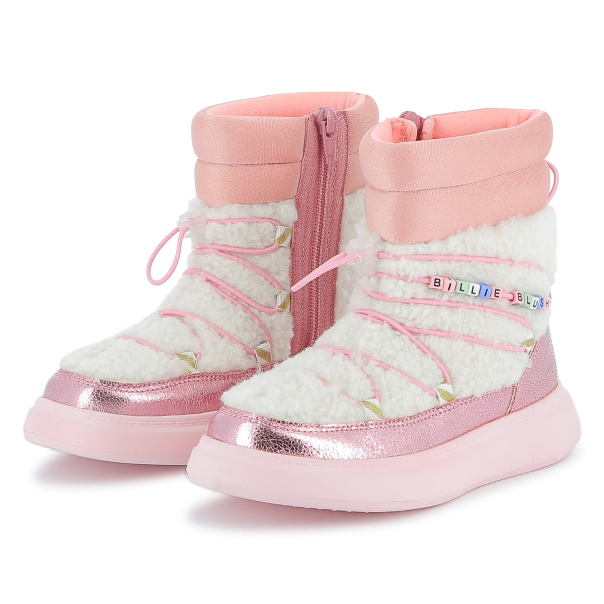 Billieblush Girls Pink Faux Fur Boots