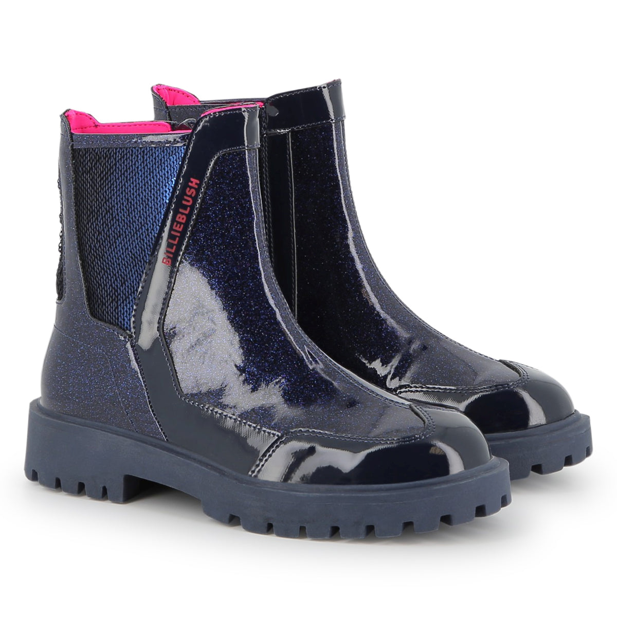 Billieblush Girls Navy Patent Boots
