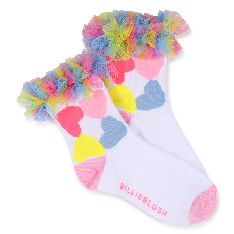 Billieblush Girls Tulle Heart Socks
