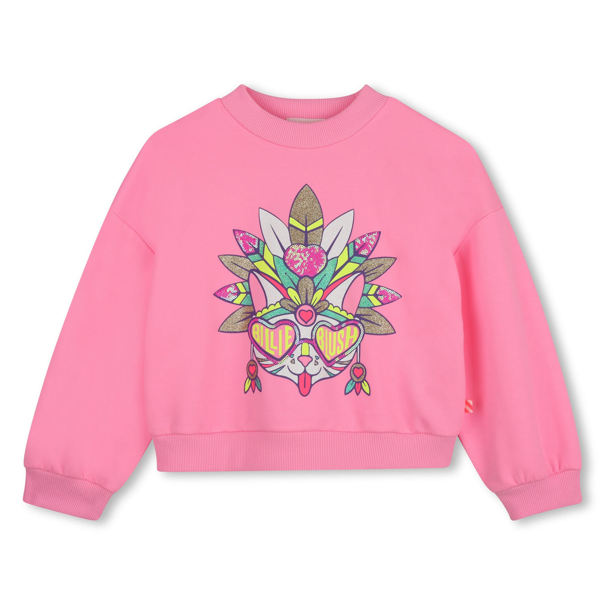 Billieblush Girls Pink Cat Sweatshirt